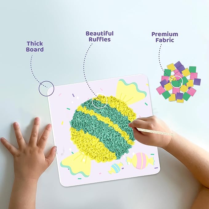 jackinthebox Poke Poke Art – Dinosaurs Theme, Mess-Free Fabric Art and Craft, Flower Pressing Kits, Gift for Kids, Toys for Girls and Boys Ages 4 5 6 7 8-CubbioJoy