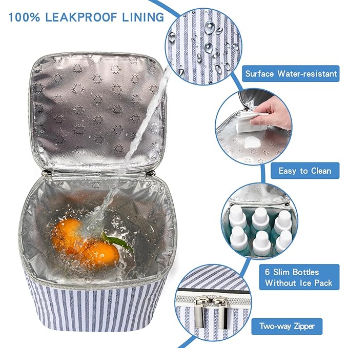 Breast Milk Cooler Bag with Ice Pack Fits 4 Baby Bottles Up to 9 Ounce, Baby Bottle Tote Bag Great for Nursing Mom Daycare-CubbioJoy