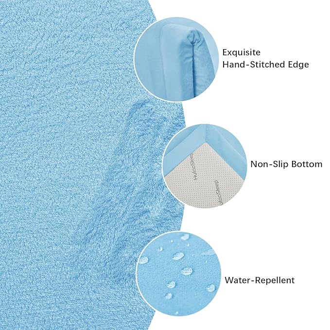 Baby Play Mat for Floor,1.3" Thick Memory foam Tummy Time Mat,Water Repellent Soft Velvet Nursery Rug,Extra Large Non Slip for Crawling,Toddlers,Infants,kids,Tatami Style for Living Room(Light Blue)-CubbioJoy