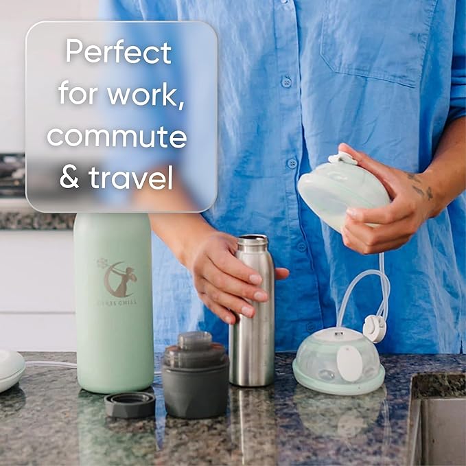 CERES CHILL OG Breastmilk Chiller, Reusable Storage Container, Up to 34 oz. - Bottle Cooler Keeps Milk at Safe Temperatures for Up to 20 Hours, Connects w/Most Pumps (Ultra Violet Lavender)-CubbioJoy