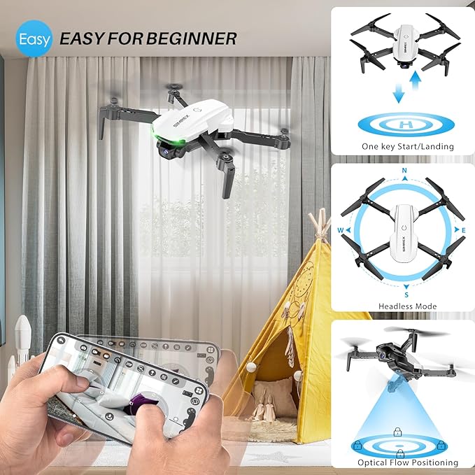 Drone With Camera 1080P for Kids And Adults, RC Quadcopter with Altitude Hold, Mini Drone With One Key Start, Waypoint Fly, Headless Mode, 3D Flip, 3 Speeds, Remote Control Drone for Beginners-CubbioJoy