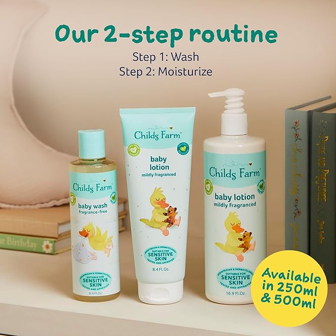 Childs Farm Baby Body Wash, Unfragranced, Gently Cleanses, Suitable for Newborns with Dry, Sensitive and Eczema-prone Skin, 8.4 Fl Oz-CubbioJoy
