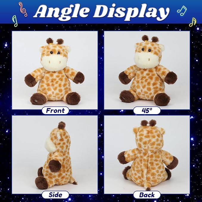 Cuteoy Musical Plush Giraffe Stuffed Animal Glowing LED Light-up Nightlight Toys Singing Lullabies Birthday Christmas Plushies Gifts for Kids Boys Girls,13"-CubbioJoy