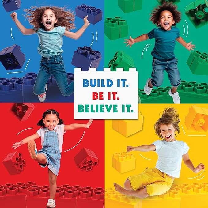 Big Blocks for Kids Ages 4-8 — Indoor & Outdoor Blocks Kids Games — Blue Large Building Blocks - 48 pc-CubbioJoy