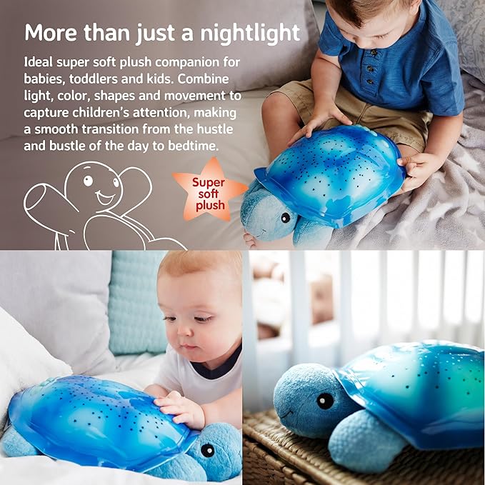 Cloud b Calming Nightlight Star Projector | Gentle Brightness | 3 Colors | 8 Constellations | Auto-Shutoff | Twilight Turtle Blue-CubbioJoy