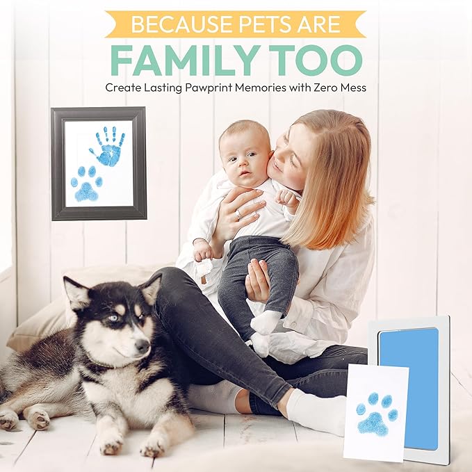 Clean Touch Ink Pad for Baby Handprints and Footprints – Inkless Infant Hand & Foot Stamp – Safe for Babies, Doesn’t Touch Skin – Perfect Family Memory or Gift – Blue Print Kit by Tiny Gifts-CubbioJoy