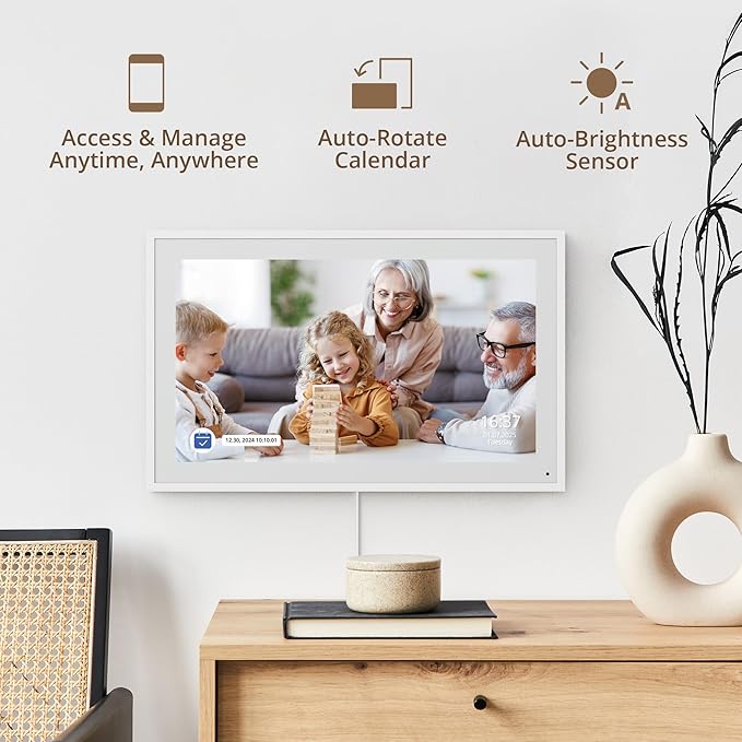 Digital Calendar 15.6" Chore Chart – 1080P Full HD Interactive Touchscreen, Smart Family Planner, Hearth Display Digital Wall & Desk Mountable for Seamless Scheduling-CubbioJoy