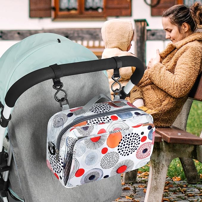 Accmor Stroller Organizer, Universal Stroller Organizer with Insulated Cup Holder Pocket, Dual Purpose Large Capacity Stroller Bag Caddy, Stroller Accessories Fits for Uppababy, Doona, Nuna Strollers-CubbioJoy