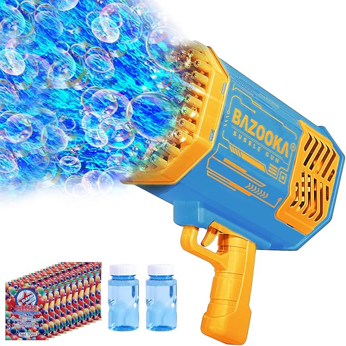 Bubble Machine Gun Kids Toys, Bubble Gun with Colorful Lights and Thousands Bubbles, Outdoor Toy Birthday Party Halloween Favors for Boys Girls Age 3 4 5 6 7 8 9 10 11 12 Years Old-CubbioJoy