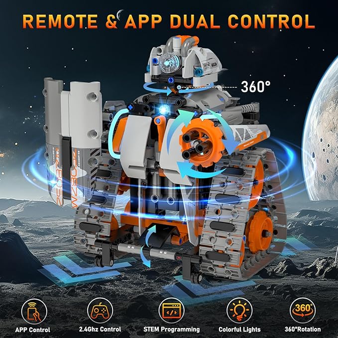 5in1 STEM Building Toys for Kids 6-14, Remote & APP Controlled Mech Robots/Heavy Tanks/Tracked Racer STEM Building Kit for Kid Science Learning, 552 Pcs DIY Building Blocks Set Gifts for Boys & Girls-CubbioJoy
