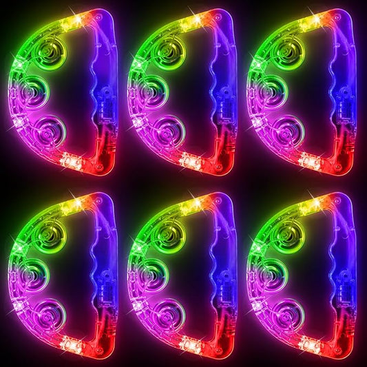 Aywewii LED Tambourine, Light Up Toys Handheld Musical Flashing Tamborine Sensory Toys Autism Toys Party Supplies for Birthday Anniversaries Gifts for Kids Adults Teens (6 Pack)-CubbioJoy