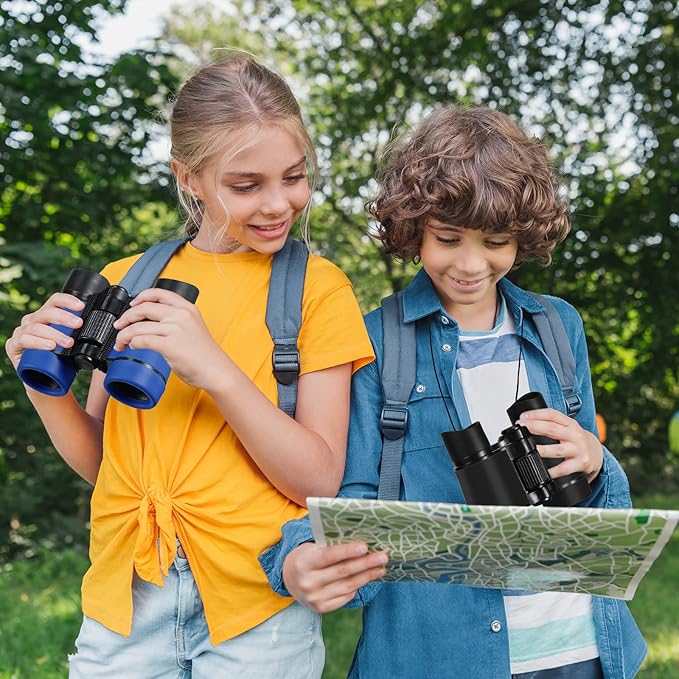 6 Pack Kids Binoculars Shock Proof Toy Binoculars Set for Age 3-12 Years Boys Girls Hunting Folding Small Telescope Birthday Gifts Bird Watching Educational Learning Camping Outdoor (Stylish Colors)-CubbioJoy