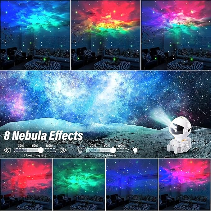 Astronaut Star Projector, Star Projector Galaxy Light for Kids，8 Modes Remote and 270° Adjustable Led Lights for Bedroom, Girls Room Decoration, Home Theater, Ceiling, Timer(Original White)-CubbioJoy
