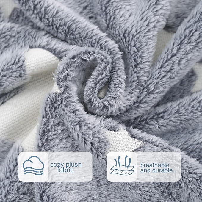 COMAX Kids Bean Bag Chair Turn into Beanbag Bed, Unicorn Toddler Bean Chair for Girl Boy Sleeping, Lazy Children Sofa Couch with Filler, Convertible Child Floor Mattress, Glowing Grey Star-CubbioJoy