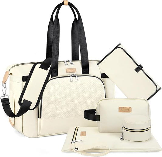 ITIEZY Diaper Bag Tote for Baby - Large Mommy Bag with Portable Changing Pad Pacifier Case, Hospital Bags Travel Baby Bag-CubbioJoy