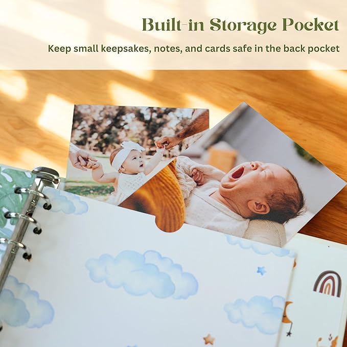 Baby Memory Book Keepsake | Minimalist First 5 Years Baby Book & Photo Album for Baby Boy or Girl| Gender Neutral Baby Journal Scrapbook for Milestones (Modern)-CubbioJoy