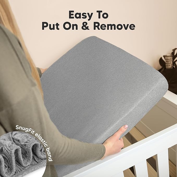 KeaBabies 2-Pack Organic Crib Sheets for Boys, Girls - 52x28 Fitted Crib Mattress Sheet Neutral, Breathable Jersey Cotton Cover for Baby Bed, Toddler Mattress, Soft & Cute Prints (Cloud)-CubbioJoy