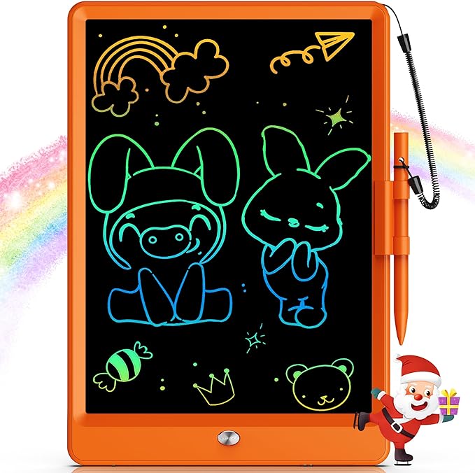 Bravokids LCD Writing Tablet for 3-8 Year Olds - 10 Inch Doodle Board Electronic Drawing Pad, Educational Gift for Kids (Orange)-CubbioJoy