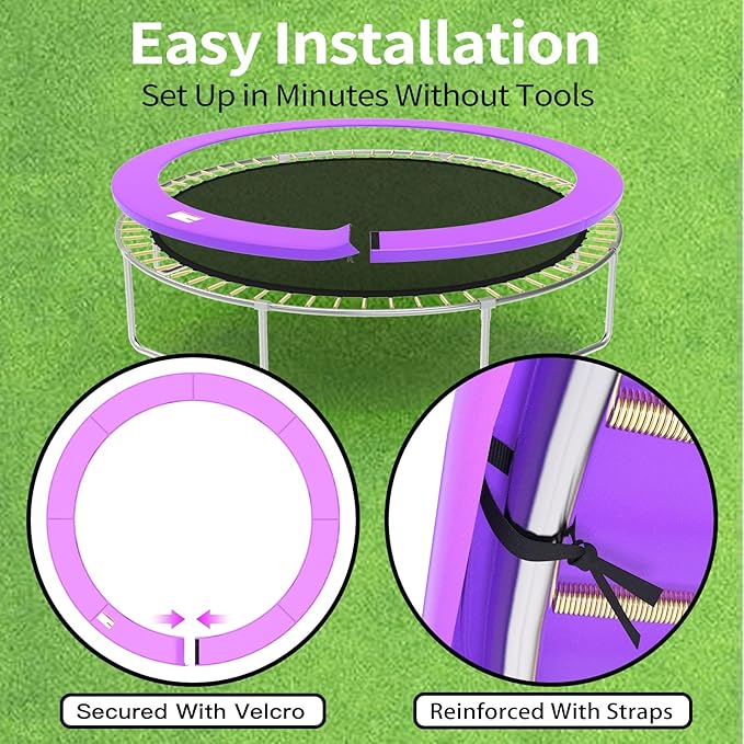 16FT/15FT/14FT/12FT/10FT Trampoline Safety Pad Replacement, Round Trampoline Spring Protection Cover, Fits 16FT/15FT/14FT/12FT/10FT Frames, Water-Resistant Trampoline Accessories-CubbioJoy