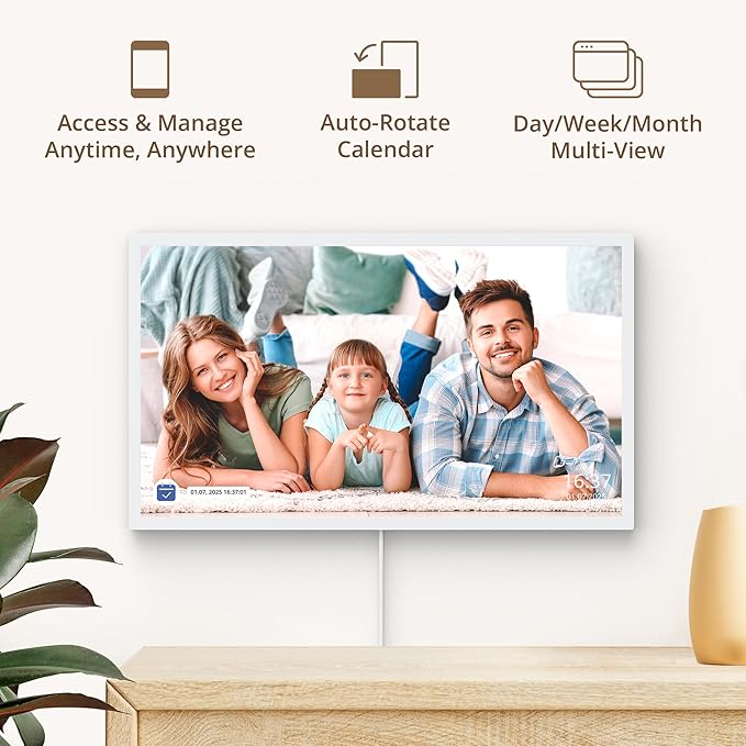 Dragon Touch 27 inch Digital Calendar Chore Chart – Interactive Touchscreen, Smart Family Planner, Hearth Display Desk Digital Calendar Seamless Scheduling-CubbioJoy