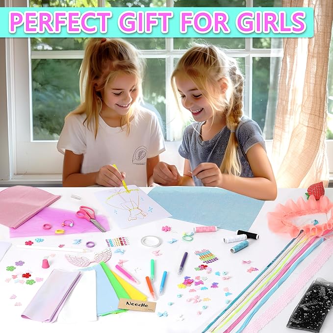 900+ Fashion Designer Kits for Girls with Mannequins-Kids Sewing Kits，Girls Fashion Design Gift，Arts and Crafts Kit，Girl Craft Activities Age 6 7 8 9 10 11 12-CubbioJoy