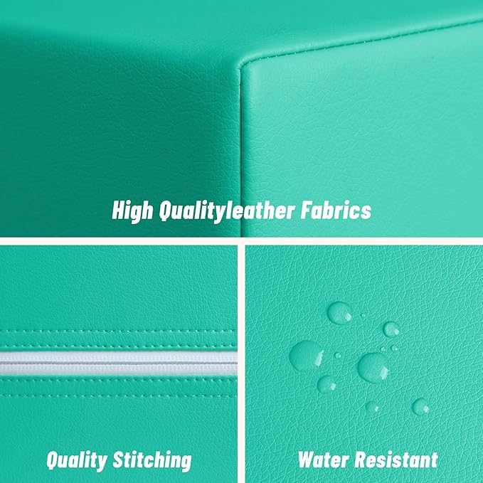 6-Piece Soft PU Leather Toddlers Climbing Toys, Baby Foam Climbing Blocks for Toddlers 3, Indoor Climb and Crawl Activity Play Set, Foam Play Gym Climbing Structures (Orange and Green)-CubbioJoy