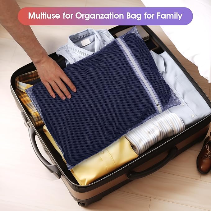 5Pcs Sturdy Mesh Laundry Bags for Delicates, Lingerie, Bras, Travel and Organzie - 5 Color(14x20 Inch)-CubbioJoy