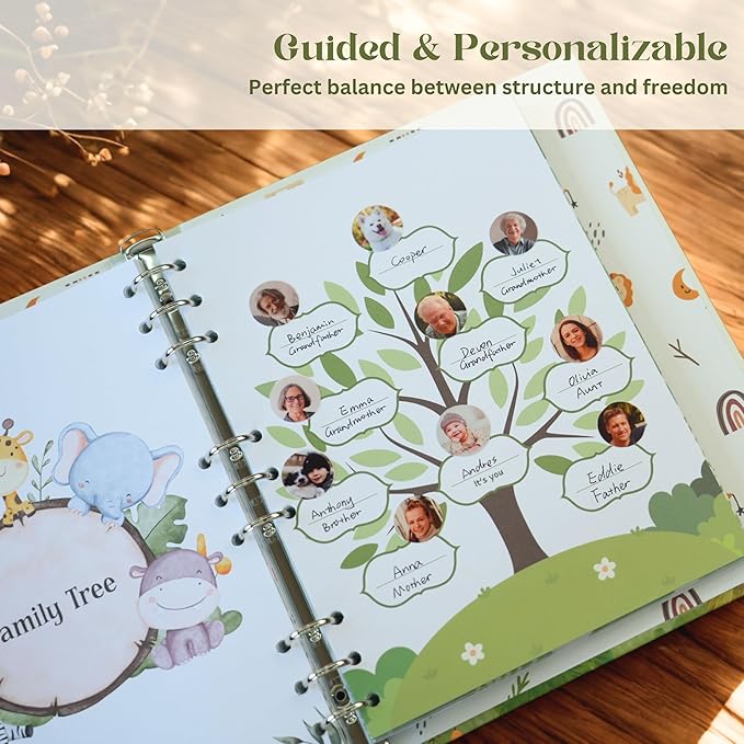 Baby Memory Book Keepsake | Minimalist First 5 Years Baby Book & Photo Album for Baby Boy or Girl| Gender Neutral Baby Journal Scrapbook for Milestones (Modern)-CubbioJoy