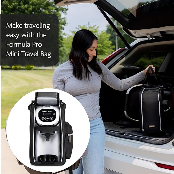 Baby Brezza Formula Pro Mini Baby Formula Mixer Machine Fits Small Spaces and is Portable for Travel– Bottle Makers Makes The Perfect Bottle for Your Infant On The Go, White-CubbioJoy