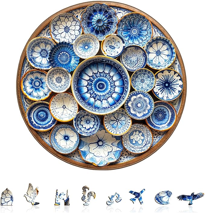 Jigfoxy Wooden Puzzles for Adults, Azulejo Dreams – Port Wood Puzzles Adult, Unique Animal Shape Wooden Jigsaw Puzzles for Adults, Birthday Gifts for Puzzle Lovers, Friend (S-8.5 * 8.4in-100pcs)-CubbioJoy