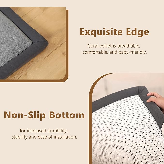 Baby Play Mat for Floor, 1.3'' Thick Memory Foam Tummy Time Mat - Super Soft Coral Velvet Nursery Rug with Non-Slip Backing, Crawling Rug for Toddlers/Infants, Yoga & Tatami Use, 79''x 118''-CubbioJoy