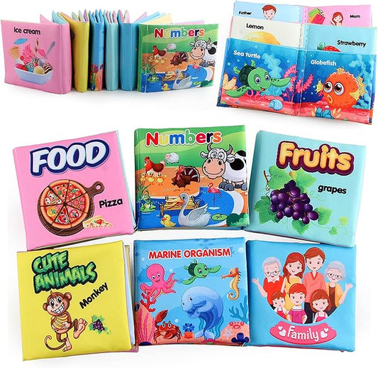 Baby Books, Soft Baby Book,Cloth Baby Books,Baby Books 0-6 Months, Cloth Baby Books,Infant Books,Soft Books for Babies,Best Baby Books, Pack of 6 Books for Baby,Size: 4x4 inch,Soft Baby Book-CubbioJoy