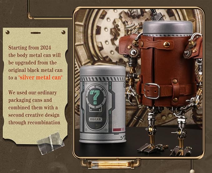 Adult 3D Metal Puzzle, Steampunk Style Pen Holder Metal Model Set, 3D Metal Puzzle Mechanical Pen Holder Building Blocks, DIY Mechanical Model Set, a high-end Gift for Men-CubbioJoy