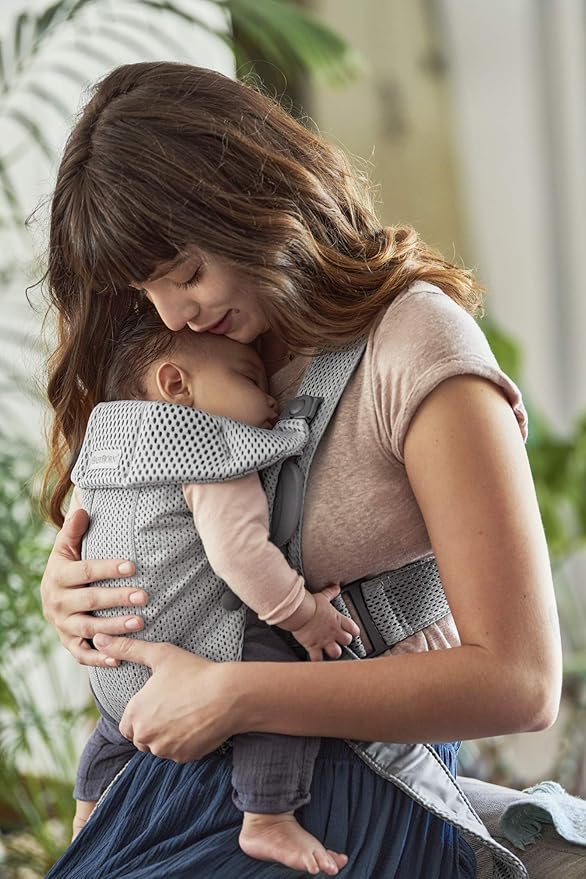 BabyBjörn Baby Carrier Mini, Gray, 3D Mesh | Newborn Carrier (7-25 lbs), Ergonomic, Easy-to-Use-CubbioJoy