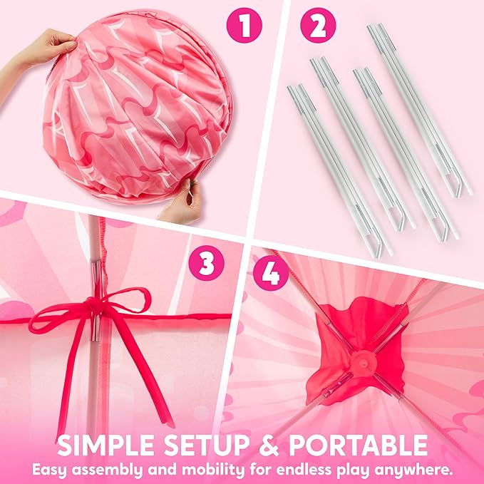 JOYIN Princess Tent Girls Large Playhouse Kids Castle Play Tent for Children, Pop Up Play House for Toddlers Indoor and Outdoor Games-CubbioJoy