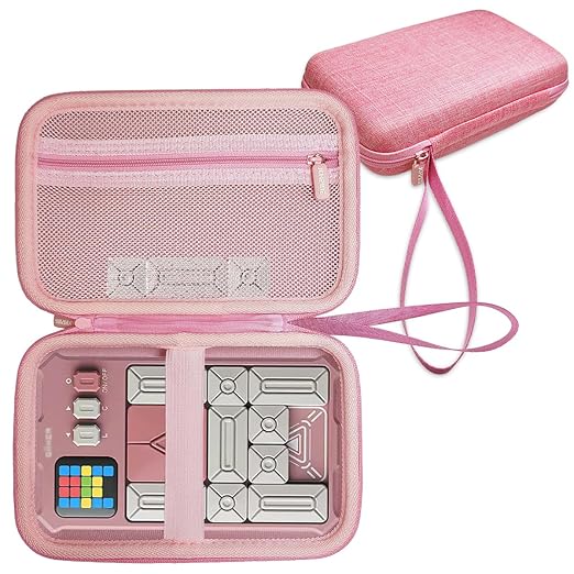 JCHPINE Hard Carrying Case for GiiKER Super Slide Brain Games, Protective Storage Holder for GiiKER Brain Teaser Puzzles Interactive Handheld Game Console Accessories (Case Only) (Pink)-CubbioJoy