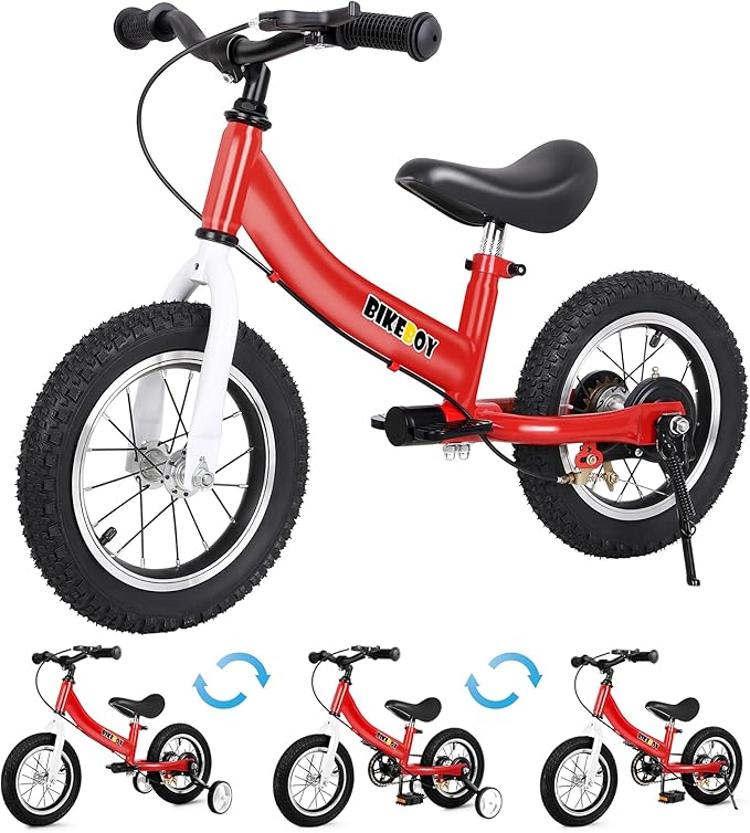 Balance Bike 2 in 1,The Dual Use of a Kids Balance Bike and Toddler Bike, for 2 3 4 5 6 7 Years Old -12 14 16 Inches with Training Theory, Brake, Pedal-CubbioJoy