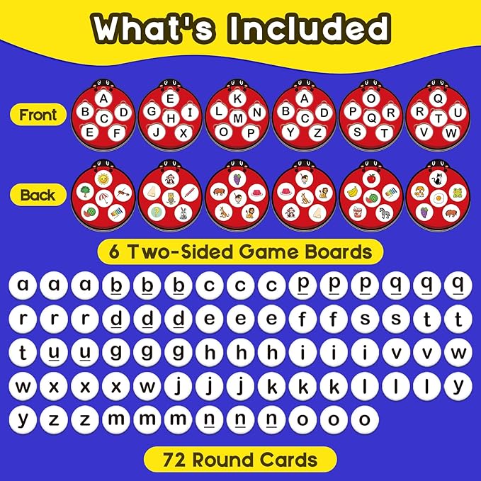 Alphabet Games Letter Learning Toys ABC Flash Cards for Toddler, Speech Therapy Alphabet Matching Game for Kids, Homeschool Supplies Kindergarten Preschool Classroom Must Haves-CubbioJoy