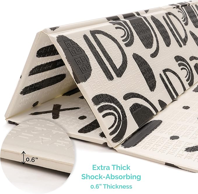 JumpOff Jo - Extra Large Waterproof Foam Padded Play Mat for Infants, Babies, Toddlers, Play Pens & Tummy Time, Foldable Activity Mat, 77 x 70 x 0.6 inches-CubbioJoy