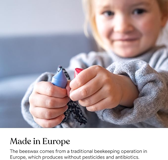 Beeswax Crayons 12 Vibrant Colors | 100% Natural & Eco-Friendly | Safe for Toddlers 1-3-CubbioJoy