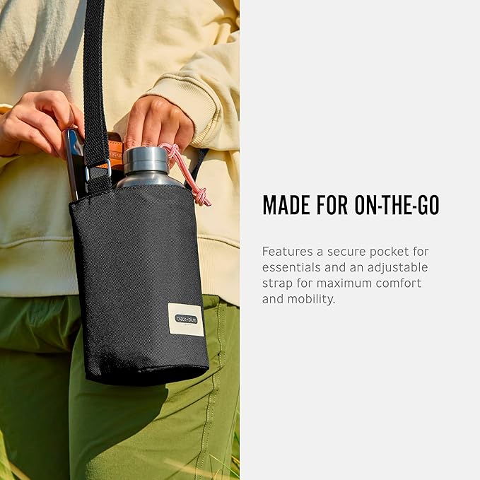 BLACK + BLUM Insulated Bottle Bag - For Adults and Kids - Made with Recycled PET and BPA Free - Bottle Bag for On The Go, Black-CubbioJoy