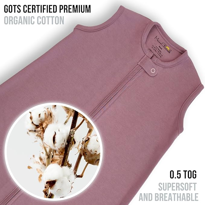 Baby Sleep Sack 1.0 TOG, Organic Cotton Baby Wearable Blanket with Two-Way Zipper, Swaddle Transition Baby Sleeping Bag, All-Season Sleep Sack for Newborn Infant Toddler Boy Girl, 2-Pack, 12-18 Month-CubbioJoy