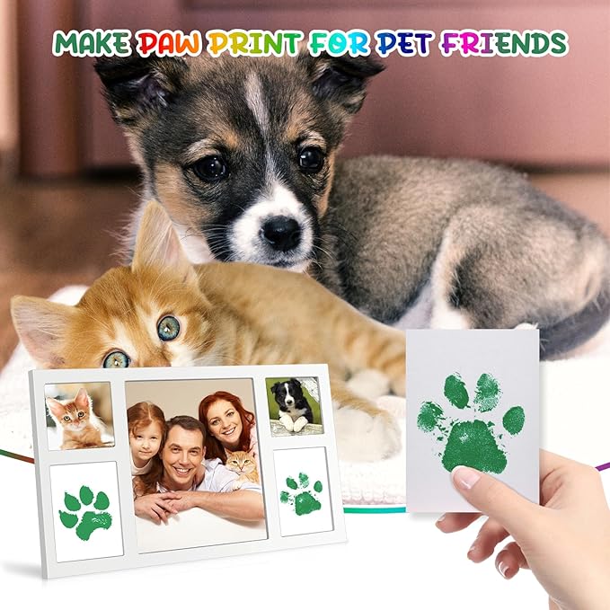 75ml Green Baby Hand and Footprint Ink Kit, Baby Handprint Footprint Paint for Newborn Keepsake, Dog Cat Paw Print Kit, Washable, Non Toxic Acid-Free, Safe Gentle for Ideal New Mom Gifts-CubbioJoy