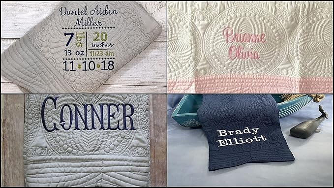 Personalized Baby Quilt Baby Blankets Monogrammed Blankets for Kids Baby Blankets for Boys Girls Embroidered Baby Gifts Christening Baptism-CubbioJoy