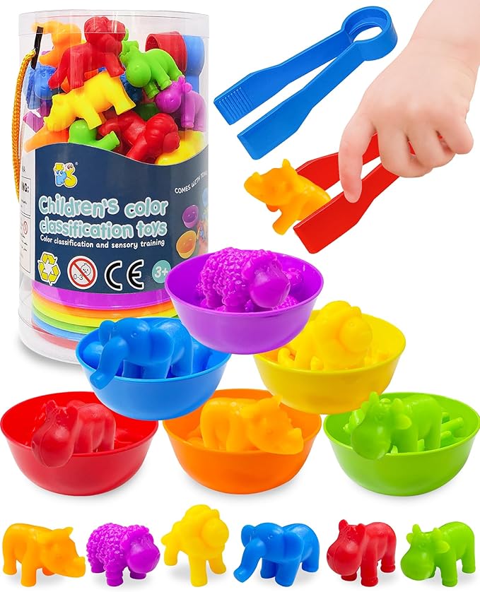 Counting Animals Montessori Toys for 3 4 5 Years Old Boys Girls, Preschool Learning Activities Kindergarten Educational Sensory Toys Gifts for Kids Toddlers-CubbioJoy