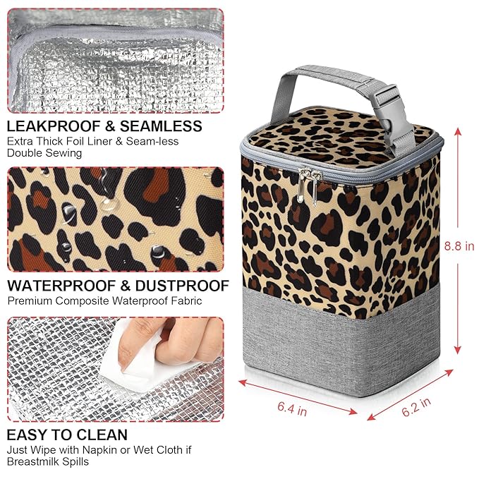 Accmor Breastmilk Cooler Bag, Baby Bottle Cooler Bags, Insulated Bottle Cooler Tote Bags On The Go, Fits 4 Large 8oz Bottles, for Nursing Mom Daycare Travel-CubbioJoy