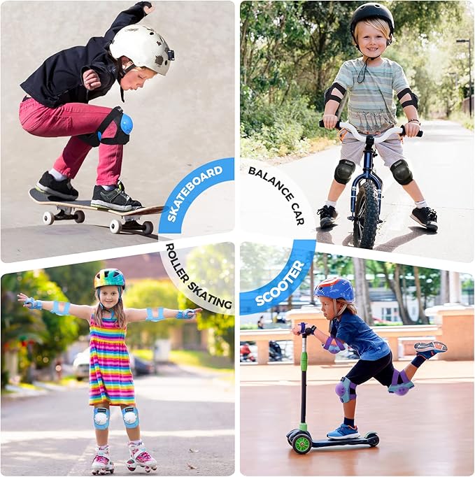 BOSONER Kids/Youth Knee Pad Elbow Pads for Roller Skates Cycling BMX Bike Skateboard Inline Rollerblading, Skating Skatings Scooter Riding Sports-CubbioJoy