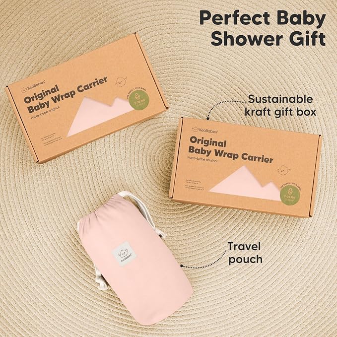 KeaBabies Baby Wrap Carrier - All in 1 Original Baby Carrier Newborn to Toddler Sling, Easy to Wear, Hands Free Bonding, Lightweight, Breathable Infant Wraps (Dusty Pink)-CubbioJoy