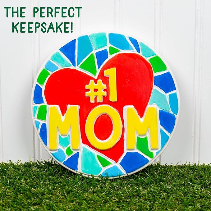 Creative Roots Paint Your Own #1 MOM Stepping Stone, Craft Kits for Kids, Ceramics to Paint, Ages 6+-CubbioJoy
