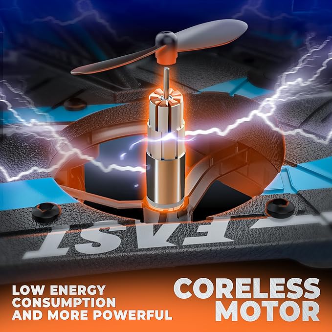 BEZGAR Drones for Kids | 2.4GHZ RC Plane, Remote Control Airplane, RC Helicopter, 360° Flip Fighter Jet Toy, Toys for ages 8-13 with Colorful LED Navigation Lights Blue-CubbioJoy